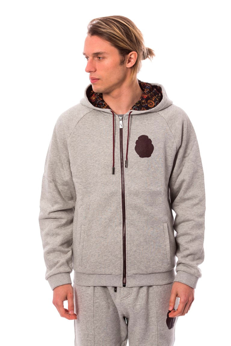 Billionaire Italian Couture Grauer Baumwoll-Kapuzenpullover