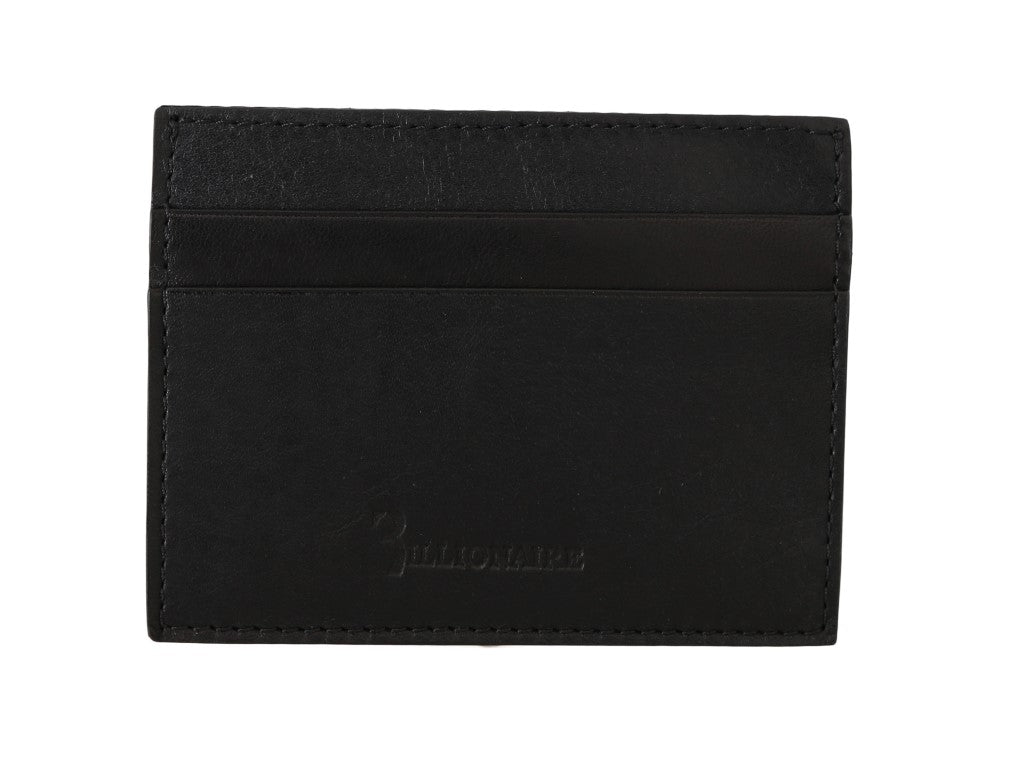 Billionaire Italian Couture Schwarzer Leder-Kartenhalter Brieftasche