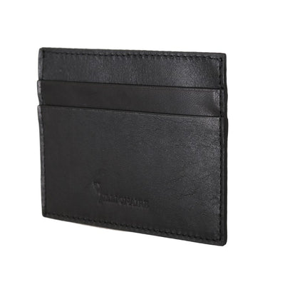 Billionaire Italian Couture Schwarzer Leder-Kartenhalter Brieftasche