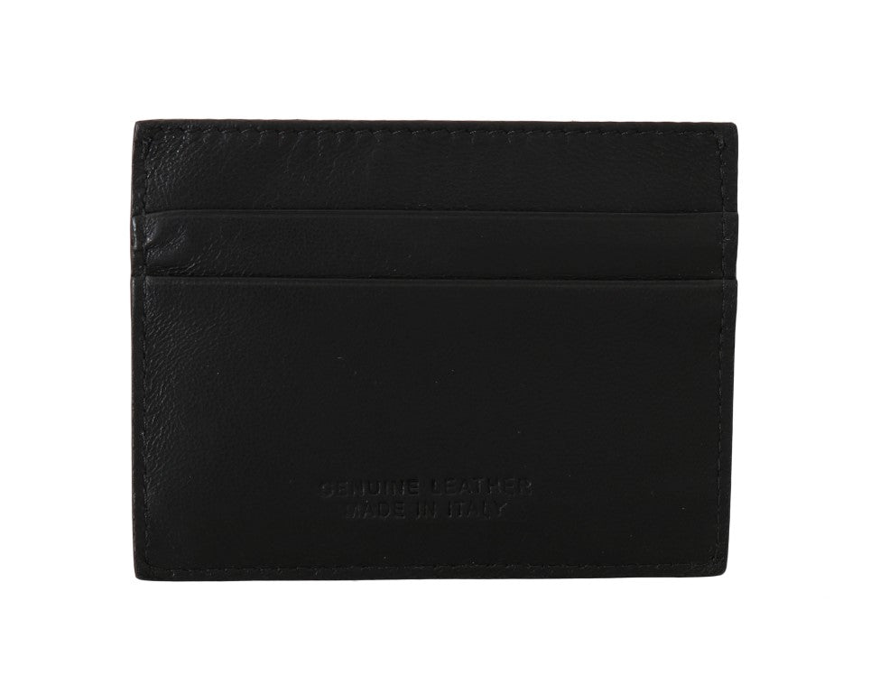 Billionaire Italian Couture Schwarzer Leder-Kartenhalter Brieftasche