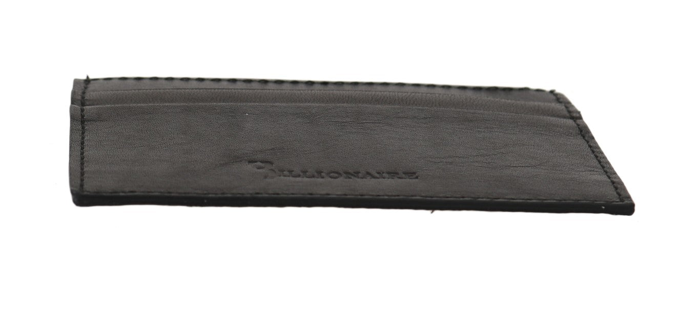 Billionaire Italian Couture Schwarzer Leder-Kartenhalter Brieftasche