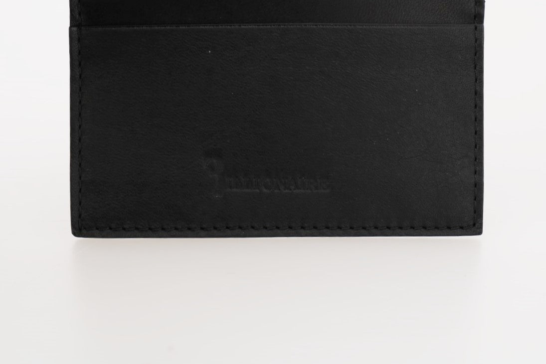 Billionaire Italian Couture Schwarzer Leder-Kartenhalter Brieftasche