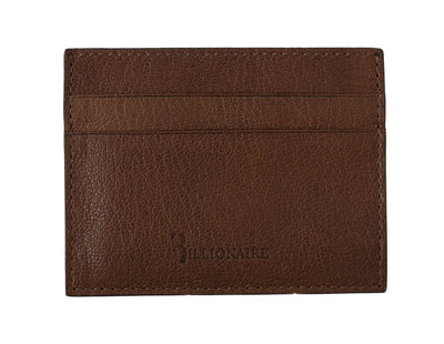 Billionaire Italian Couture Brauner Leder-Kartenhalter Brieftasche