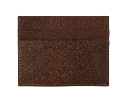 Billionaire Italian Couture Brauner Leder-Kartenhalter Brieftasche