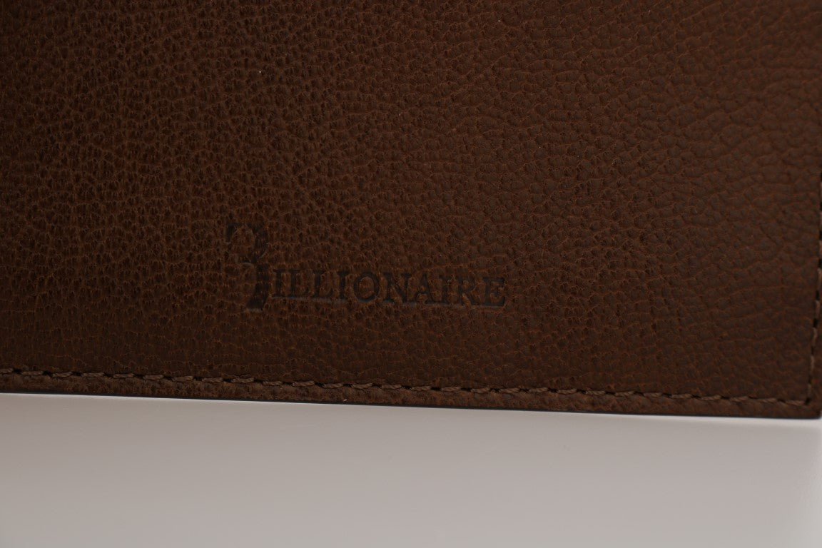 Billionaire Italian Couture Brauner Leder-Kartenhalter Brieftasche