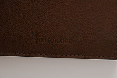 Billionaire Italian Couture Brauner Leder-Kartenhalter Brieftasche