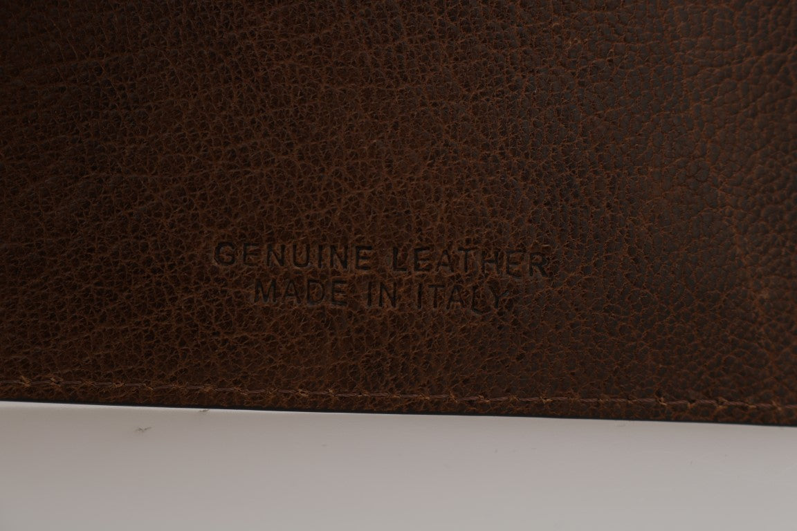 Billionaire Italian Couture Brauner Leder-Kartenhalter Brieftasche