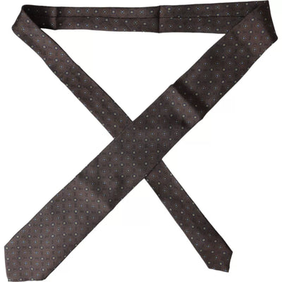 Dolce & Gabbana Braune Seidenkrawatte mit Markenlogo, verstellbar