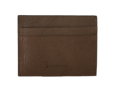 Billionaire Italian Couture Brauner Leder-Kartenhalter Brieftasche