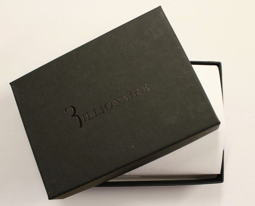 Billionaire Italian Couture Brauner Leder-Kartenhalter Brieftasche