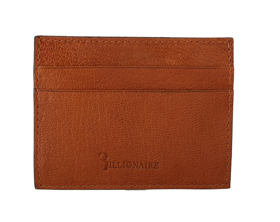 Billionaire Italian Couture Brauner Leder-Kartenhalter Brieftasche