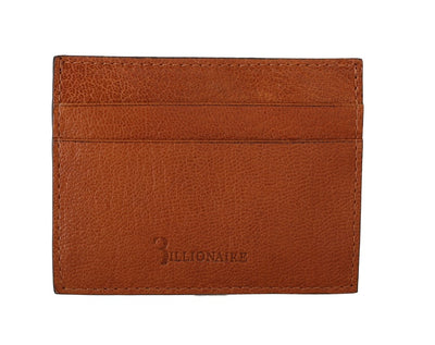 Billionaire Italian Couture Brauner Leder-Kartenhalter Brieftasche