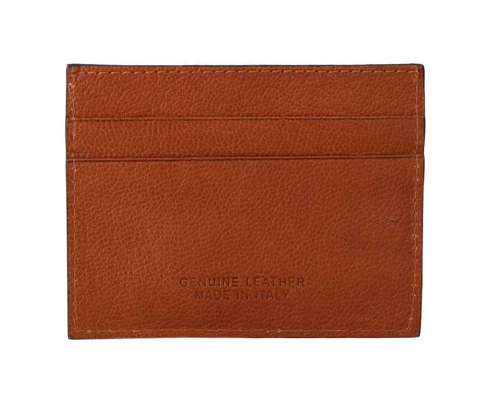 Billionaire Italian Couture Brauner Leder-Kartenhalter Brieftasche