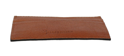 Billionaire Italian Couture Brauner Leder-Kartenhalter Brieftasche