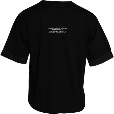 Dolce & Gabbana Schwarzes Baumwolltaschen-T-Shirt mit kurzen Ärmeln für Männer