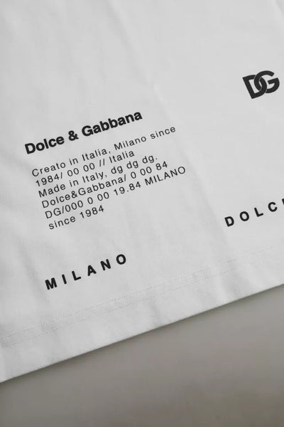Dolce & Gabbana Weißes T-Shirt mit roten Lippen aus Baumwolle für Männer