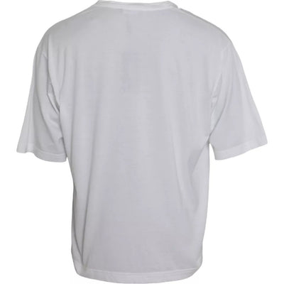 Dolce & Gabbana Weißes Baumwoll-T-Shirt mit Rundhalsausschnitt und kurzen Ärmeln