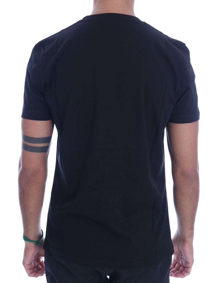 Frankie Morello Schwarzes Baumwoll-RIDERS T-Shirt mit Rundhalsausschnitt