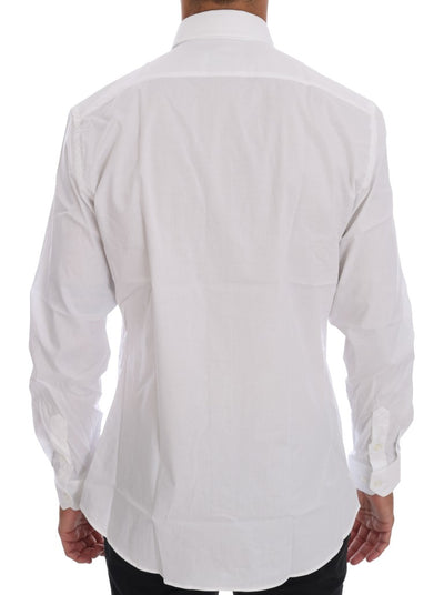 Moschino Weißes Baumwoll-Stretch-Hemd mit schmaler Passform