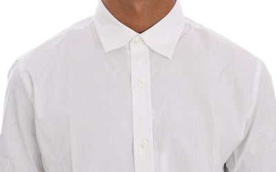 Moschino Weißes Baumwoll-Stretch-Hemd mit schmaler Passform