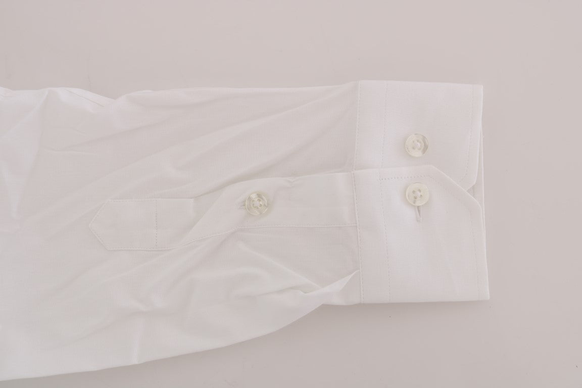 Moschino Weißes Baumwoll-Stretch-Hemd mit schmaler Passform