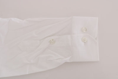 Moschino Weißes Baumwoll-Stretch-Hemd mit schmaler Passform