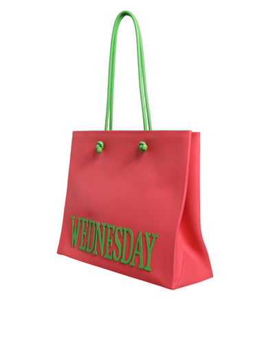 Alberta Ferretti Rosa Leder Weekend Wednesday Einkaufstasche
