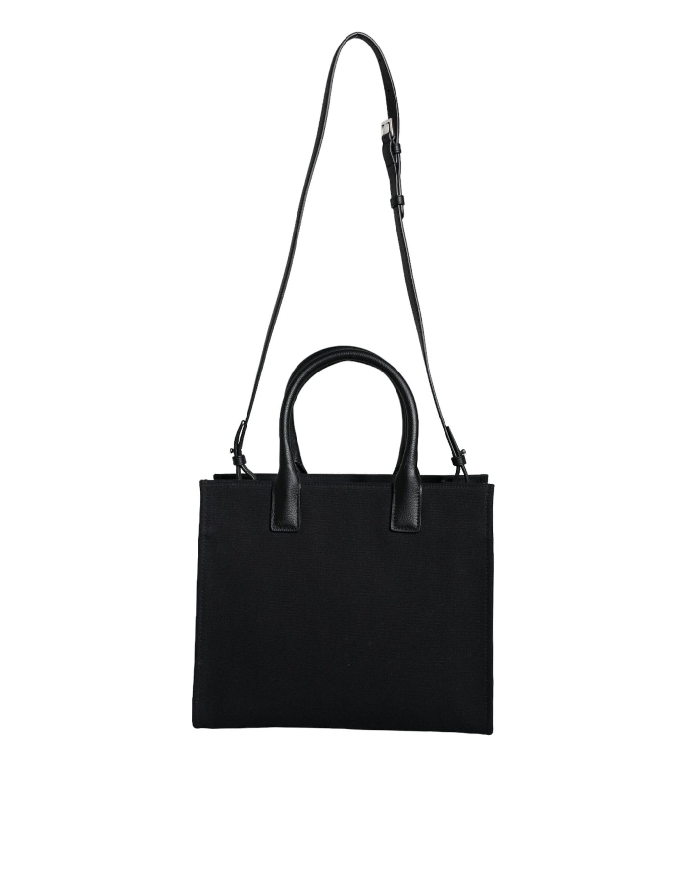 Versace Schwarze Top Handle Canvas Leder Logo Crossbody Tote Bag