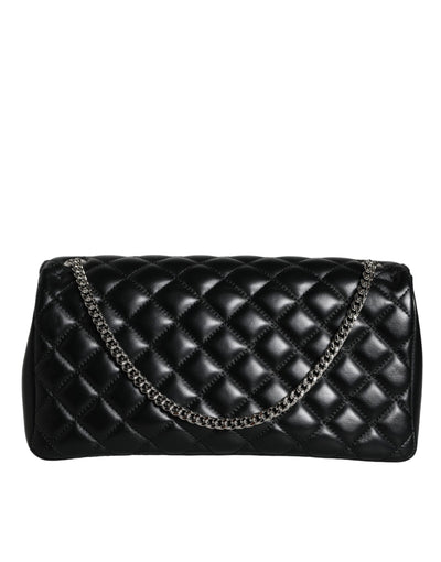 Versace Schwarze gesteppte Lammleder Crossbody Umhängetasche