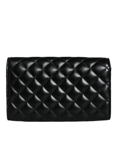 Versace Schwarze gesteppte Nappaleder Crossbody Umhängetasche