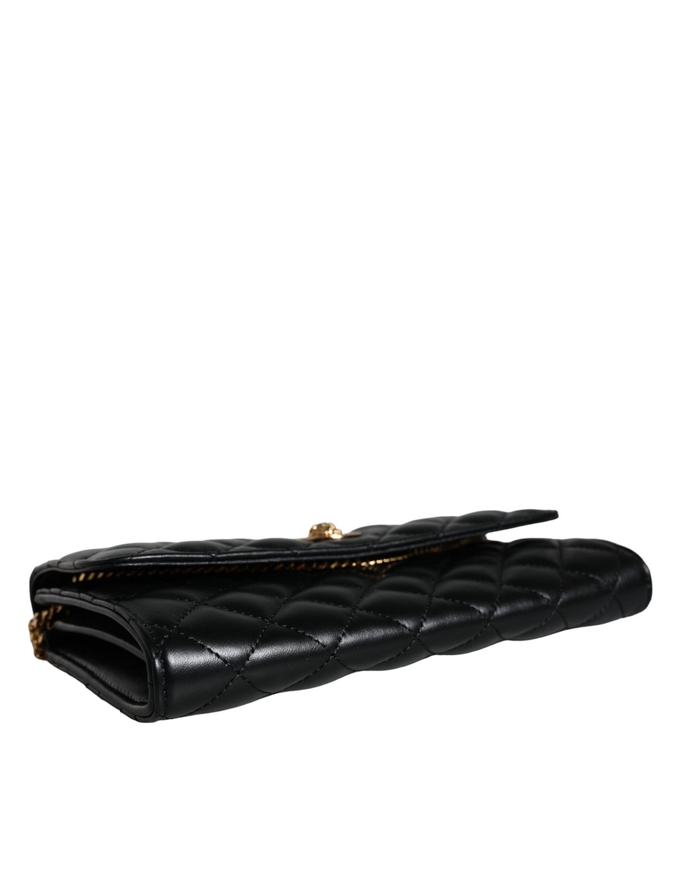 Versace Schwarze gesteppte Nappaleder Crossbody Umhängetasche