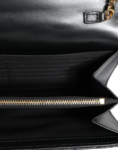 Versace Schwarze gesteppte Nappaleder Crossbody Umhängetasche