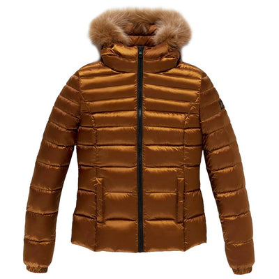 Refrigiwear Orange Nylon Frauen Jacke