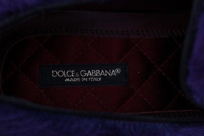 Dolce & Gabbana Lila Schafspelz Leder Loafers