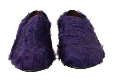 Dolce & Gabbana Lila Schafspelz Leder Loafers