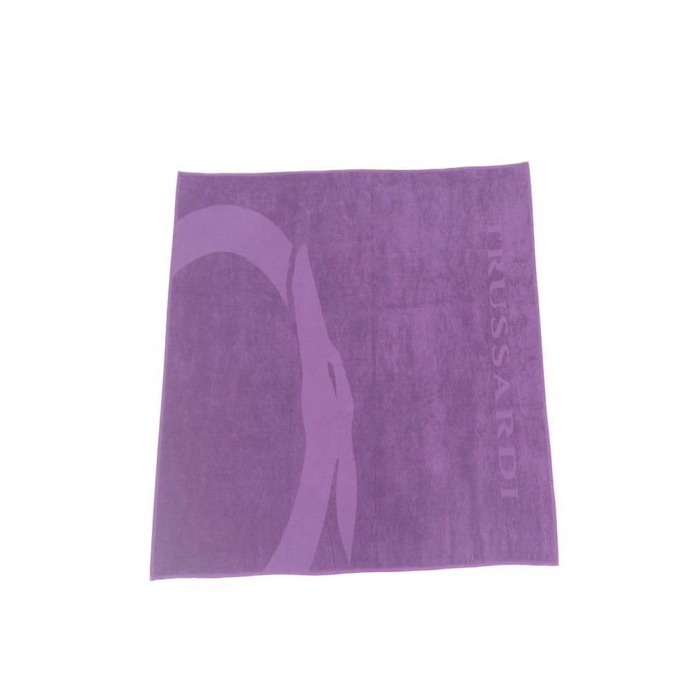 Trussardi Beachwear Lila Baumwolle Männer Schwimmen Handtuch