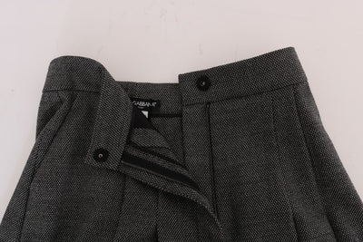 Dolce & Gabbana Graue Mini-Shorts mit hoher Taille aus Wolle
