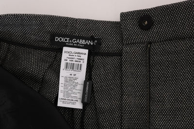 Dolce & Gabbana Graue Mini-Shorts mit hoher Taille aus Wolle
