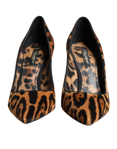 Dolce & Gabbana Braun Leopard Kalb Haar Heels Pumps Schuhe