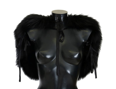 Dolce & Gabbana Schwarzer Silberfuchs-Pelzschal
