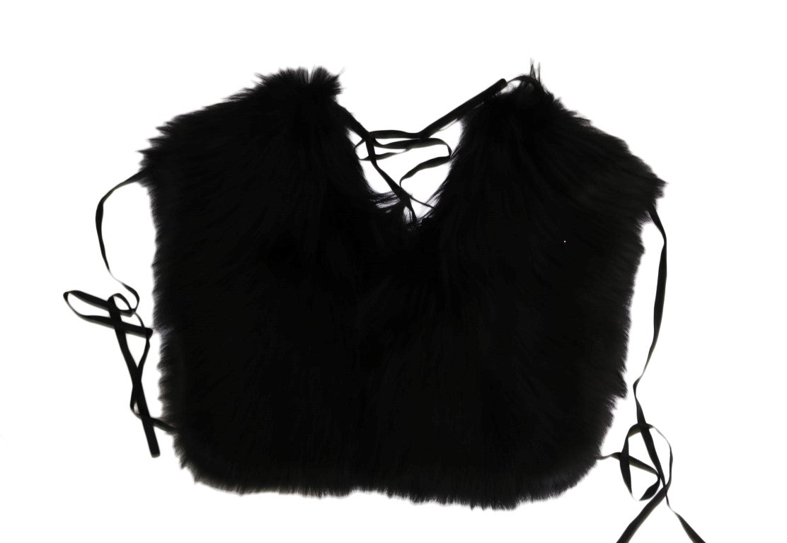 Dolce & Gabbana Schwarzer Silberfuchs-Pelzschal