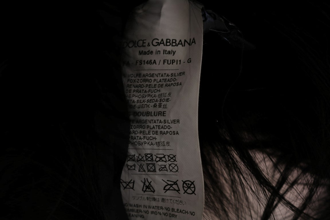 Dolce & Gabbana Schwarzer Silberfuchs-Pelzschal