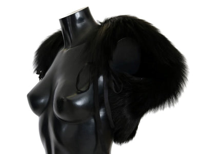 Dolce & Gabbana Schwarzer Silberfuchs-Pelzschal