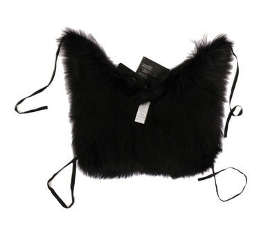 Dolce & Gabbana Schwarzer Silberfuchs-Pelzschal