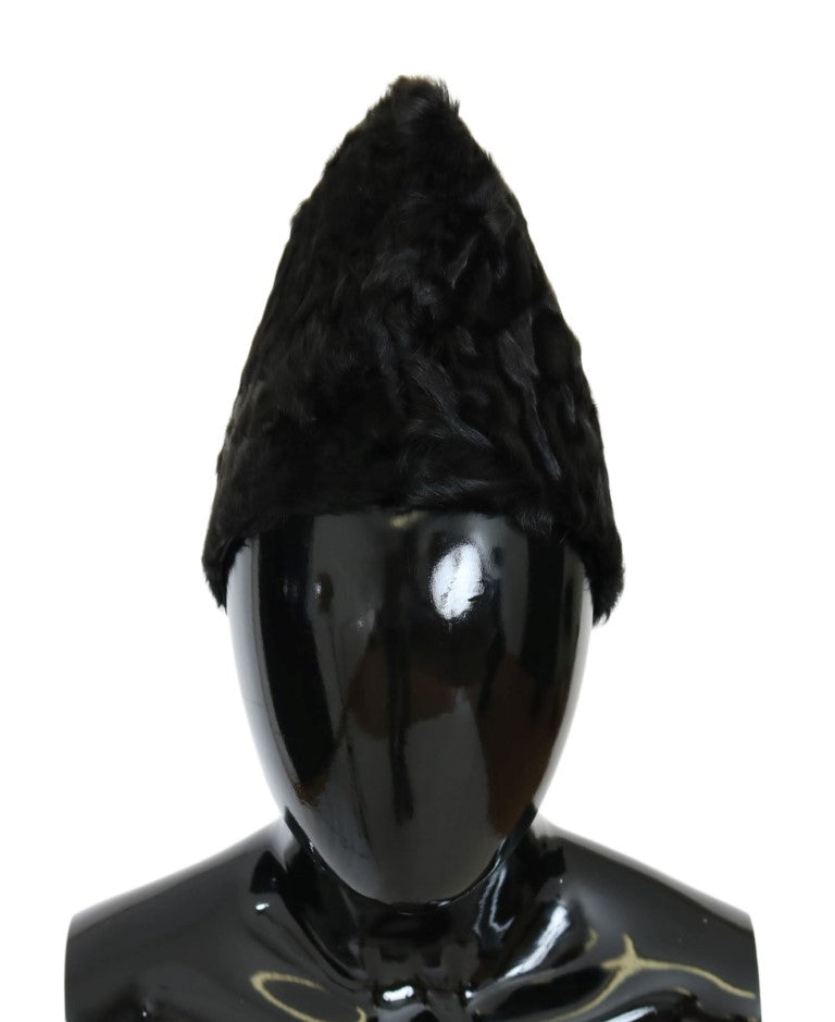Dolce & Gabbana Schwarze Xiangao Lammfell-Mütze