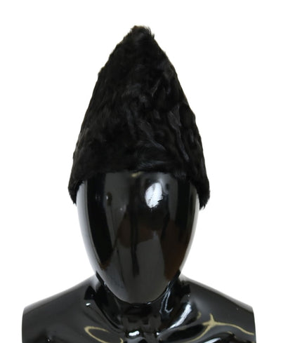 Dolce & Gabbana Schwarze Xiangao Lammfell-Mütze
