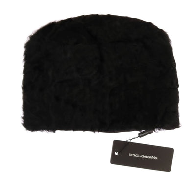 Dolce & Gabbana Schwarze Xiangao Lammfell-Mütze