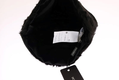 Dolce & Gabbana Schwarze Xiangao Lammfell-Mütze