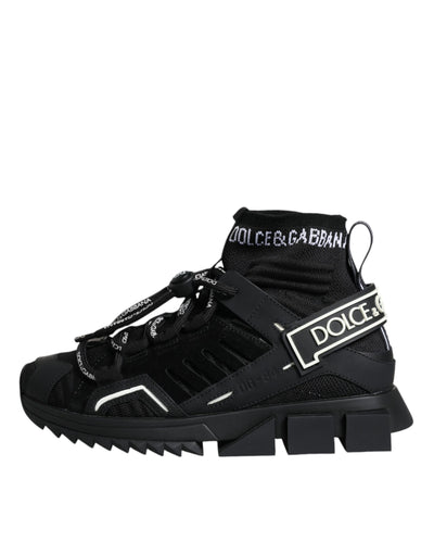 Dolce & Gabbana Schwarz Sorrento Socken Logo Turnschuhe Schuhe
