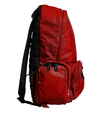 Dolce & Gabbana Rote Lackleder-Logo-Plakette Rucksack Tasche